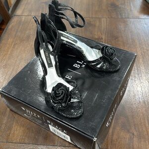 WHBM black wedge sandals